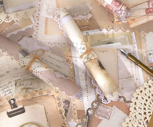 Lace Edge Floral Scrapbooking Sheets