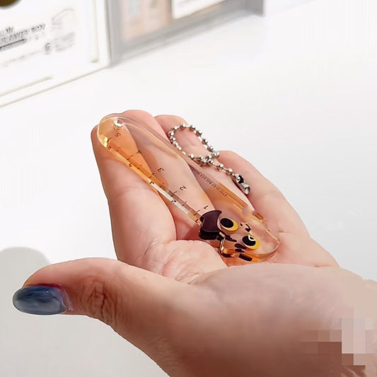 Cute Cat Acrylic Palm Ruler Keychain