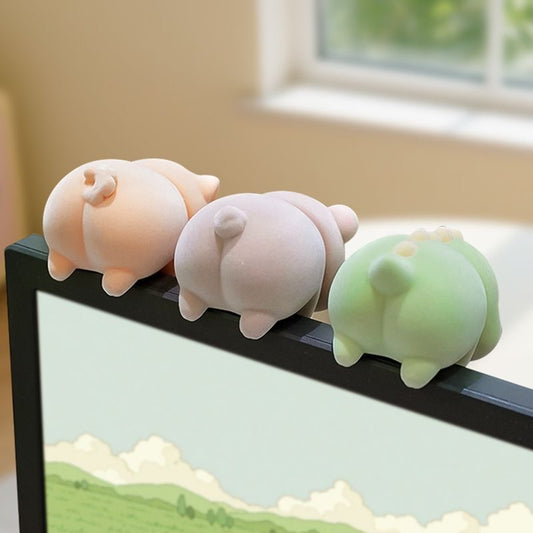 Cute Fluffy Animal Lying Figurines - Set of 8