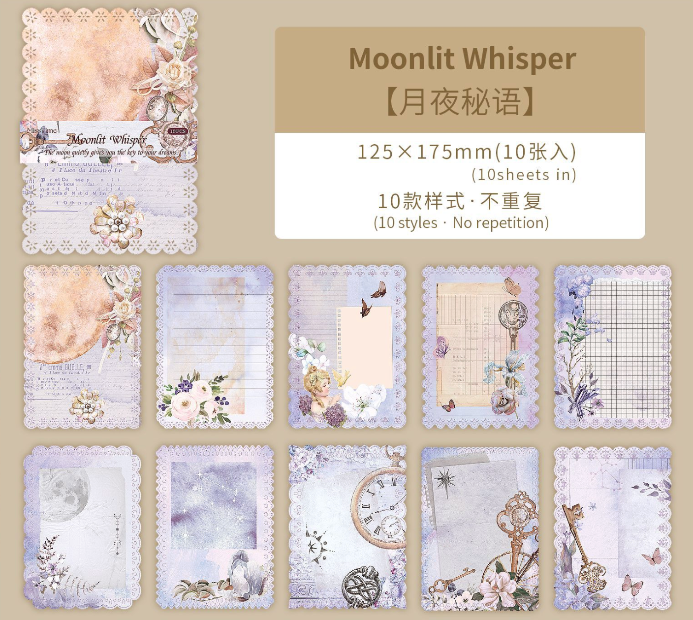 Lace Edge Floral Scrapbooking Sheets