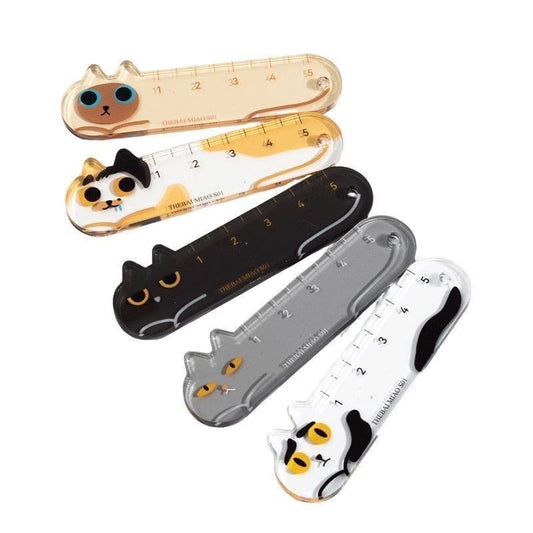 Cute Cat Acrylic Palm Ruler Keychain